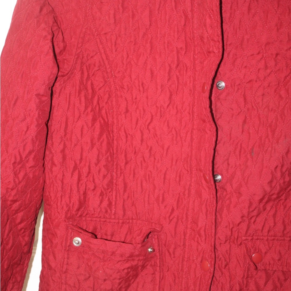 Merona Size M Red Utility Jacket with zipper and snap closure with snap pockets - Picture 3 of 9